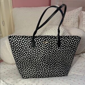 Kate Spade Black and White Polka Dot Tote
